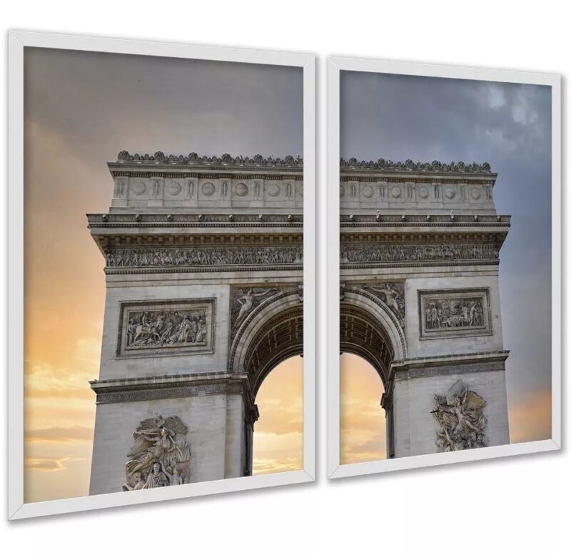 Kit 2 Quadros Decorativos Arco Do Triunfo