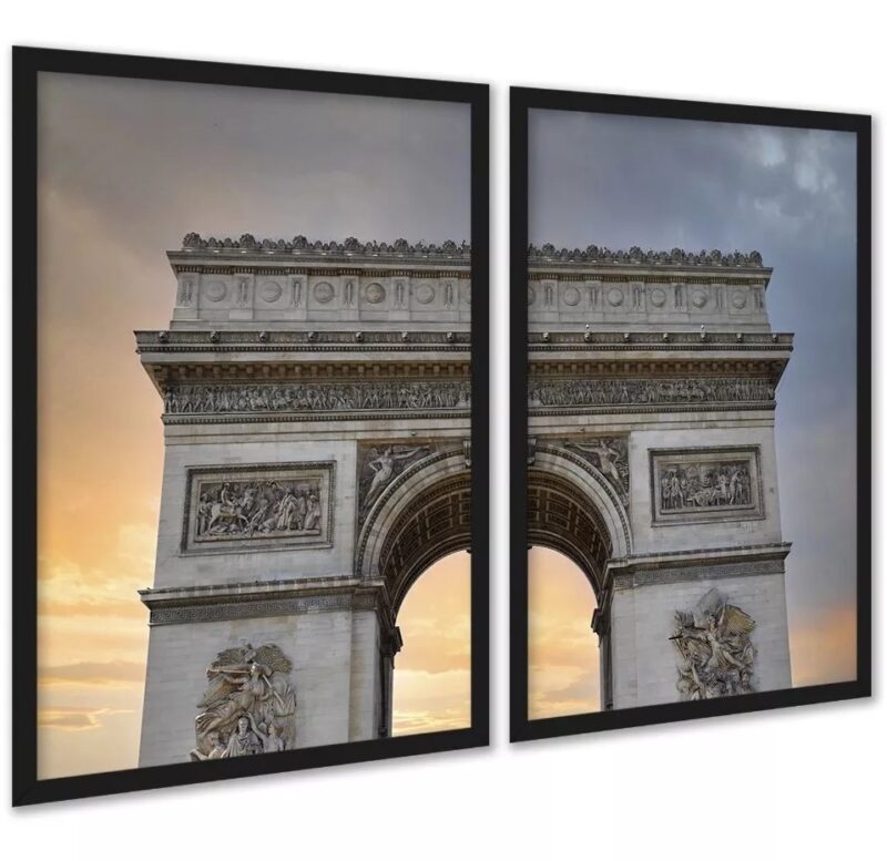 Kit 2 Quadros Decorativos Arco Do Triunfo