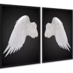 Kit 2 Quadros Decorativos Asas De Anjo