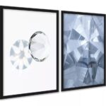 Kit 2 Quadros Decorativos Diamantes
