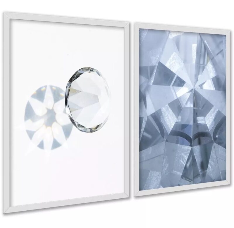 Kit 2 Quadros Decorativos Diamantes