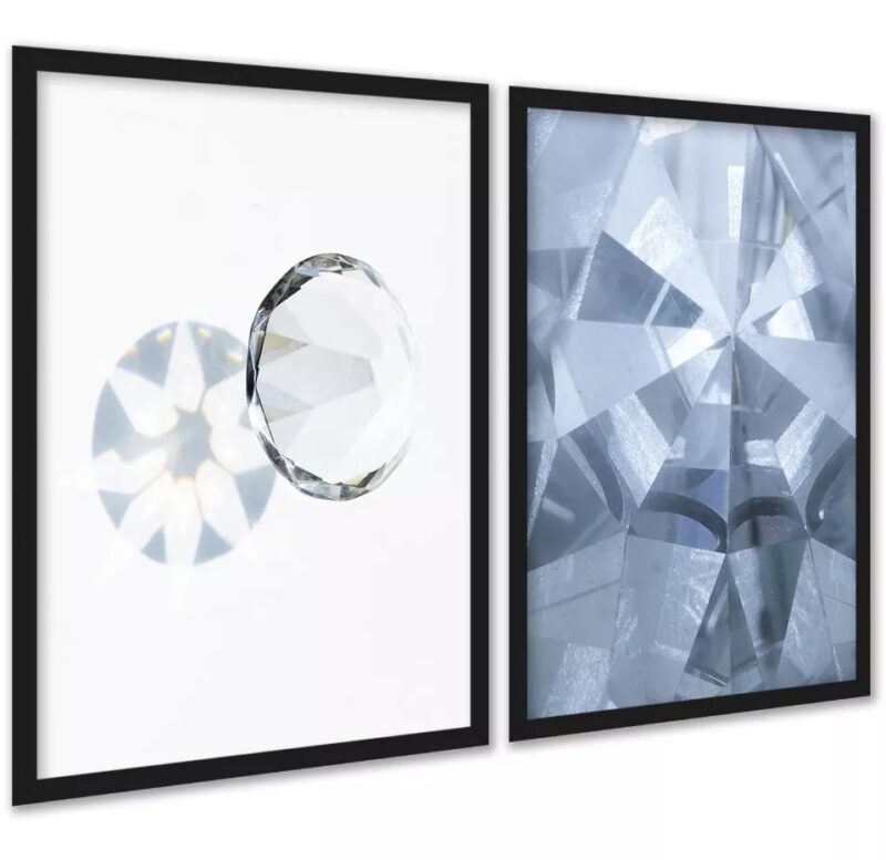 Kit 2 Quadros Decorativos Diamantes