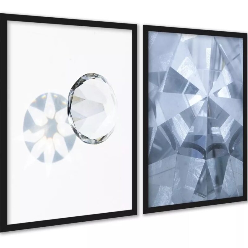Kit 2 Quadros Decorativos Diamantes