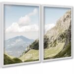 Kit 2 Quadros Decorativos Montanhas