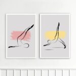 Kit 2 Quadros Decorativos Pilates - Abstratos