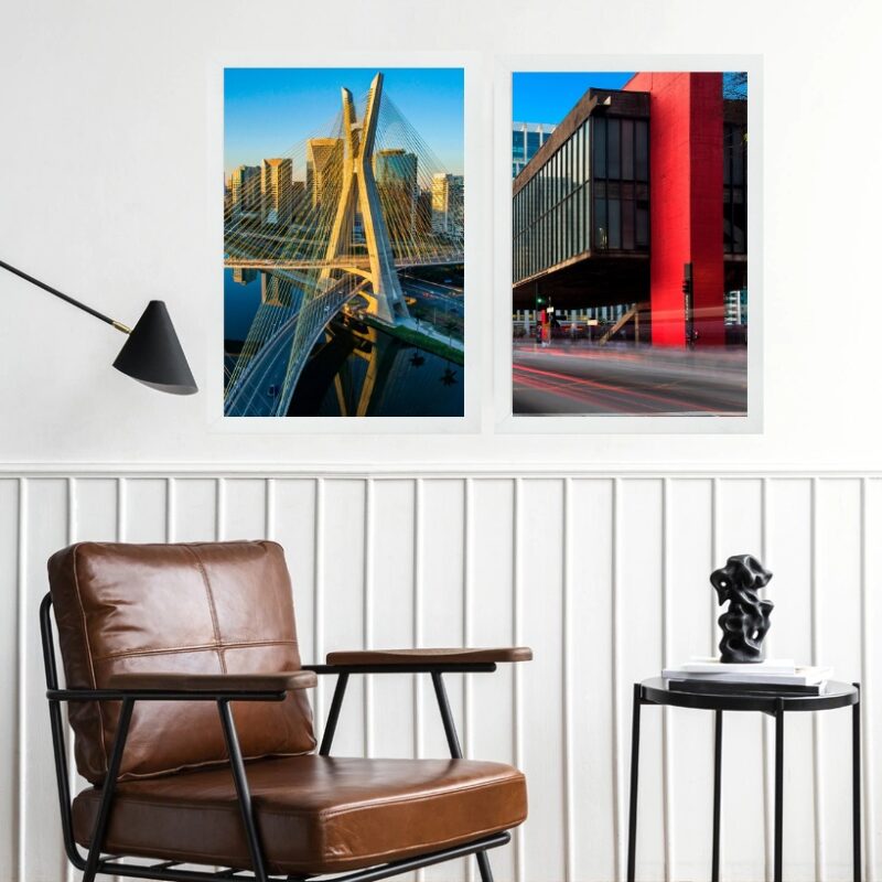 Kit 2 Quadros Decorativos São Paulo - Coloridos