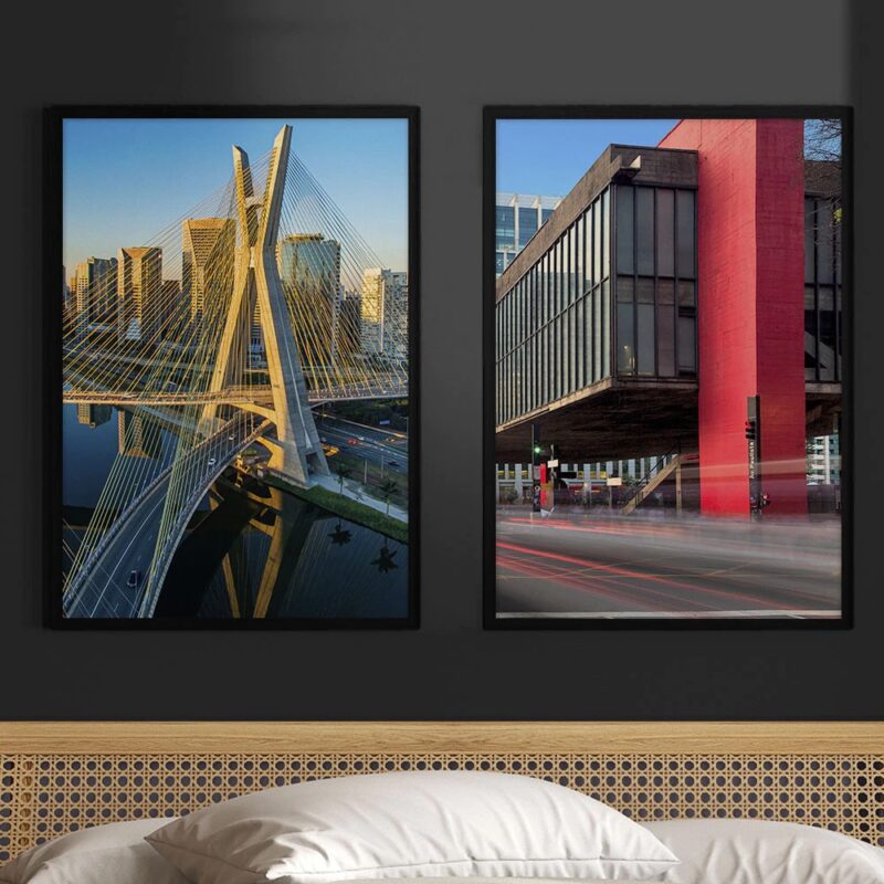 Kit 2 Quadros Decorativos São Paulo - Coloridos