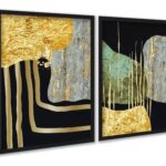 Kit 2 Quadros Modernos Abstratos Contemporâneos