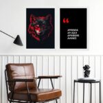 Kit 2 Quadros Motivacionais Aprendizado - Lobo