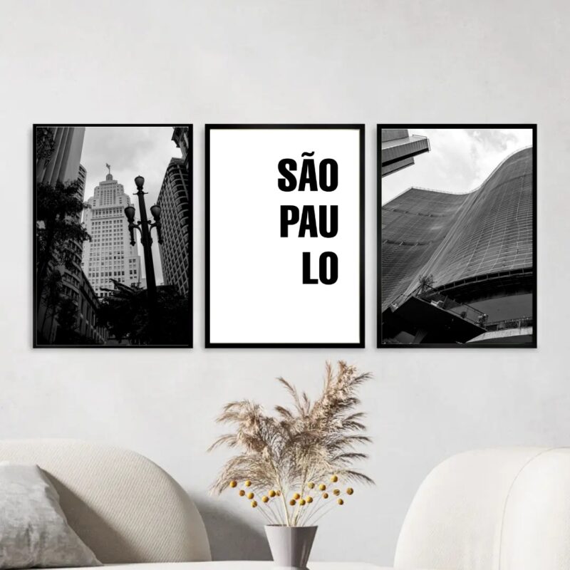 Kit 3 Quadros Decorativos Cidade De São Paulo