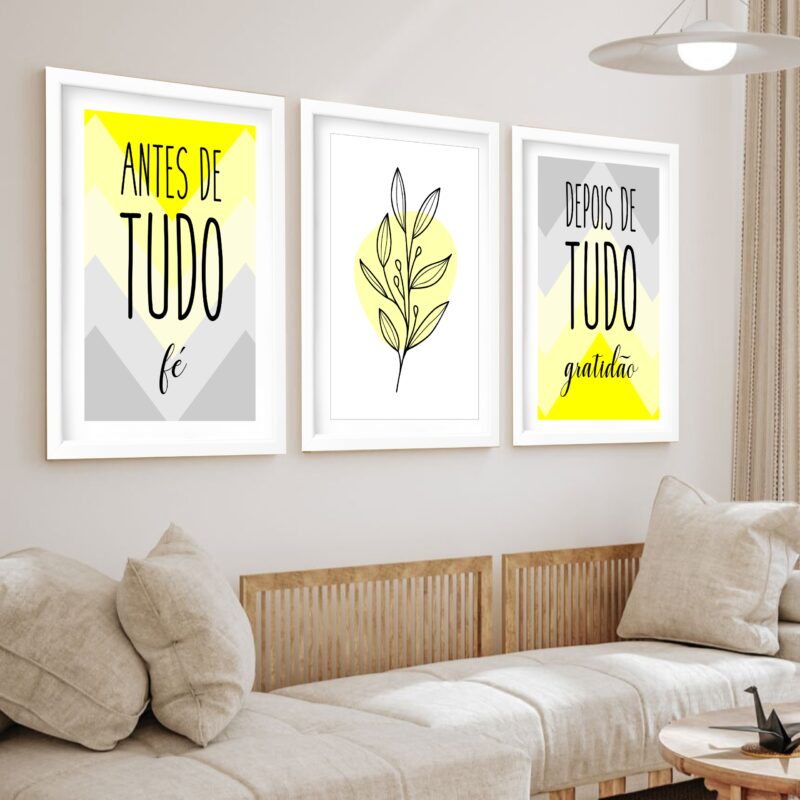 Kit 3 Quadros Grandes Antes de Tudo Fé... 60x48cm - Image 2