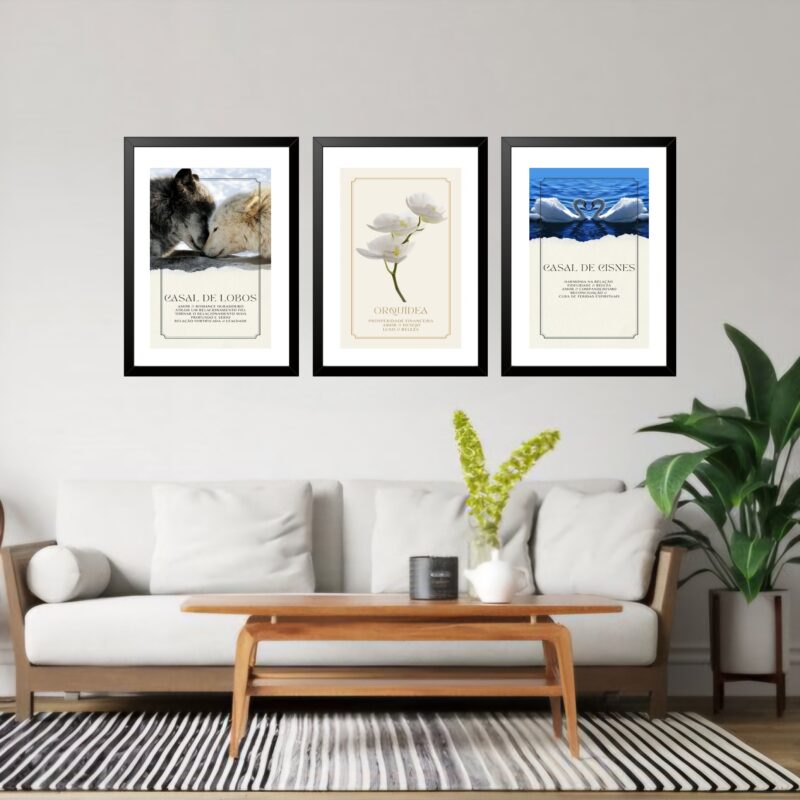Kit 3 Quadros Grandes Arquétipos 60x48cm