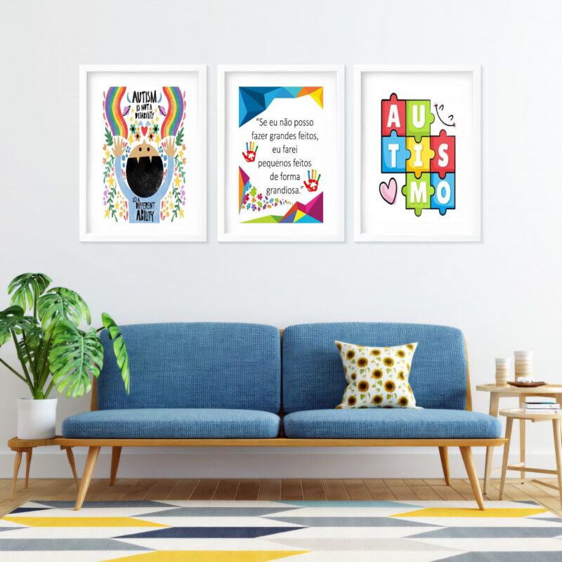 Kit 3 Quadros Grandes Autismo 60x48cm - Image 2