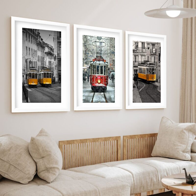 Kit 3 Quadros Grandes Bondinhos 60x48cm - Image 2