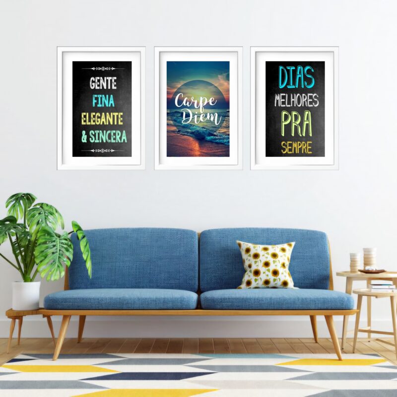 Kit 3 Quadros Grandes Carpe Diem 60x48cm - Image 2