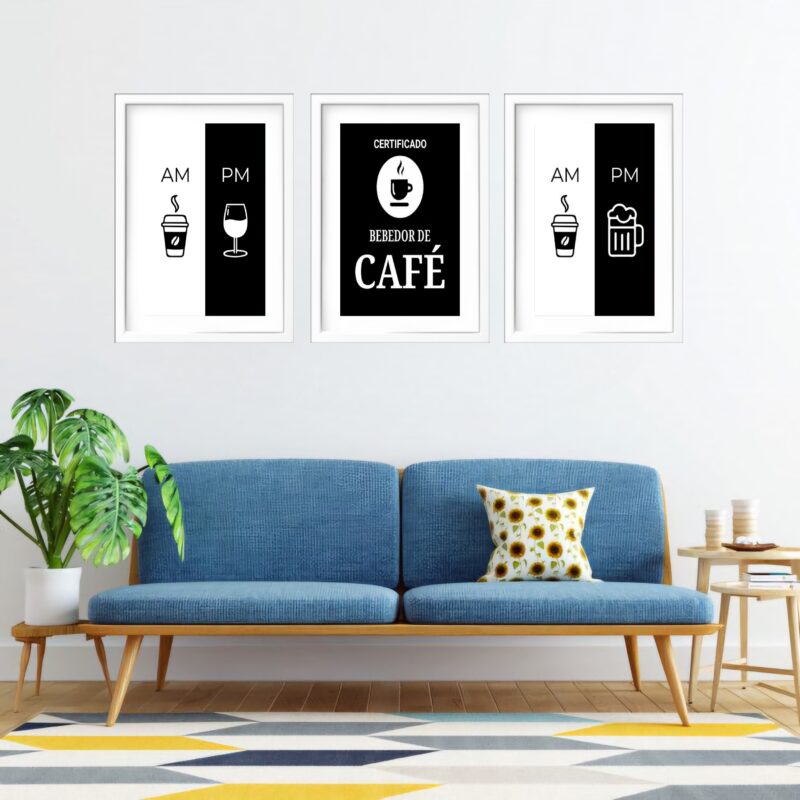 Kit 3 Quadros Grandes Coffee Addicted 60x48cm - Image 2