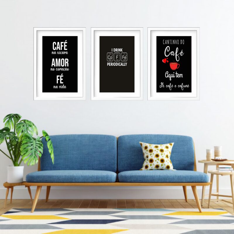 Kit 3 Quadros Grandes Coffee and Faith 60x48cm - Image 2