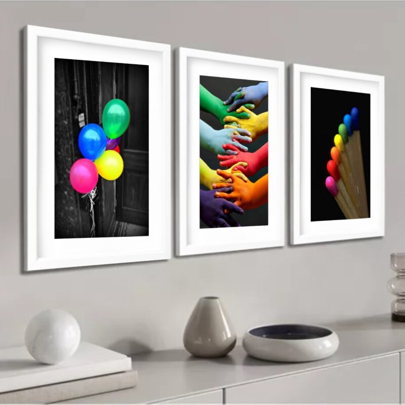 Kit 3 Quadros Grandes Cores 60x48cm - Image 2