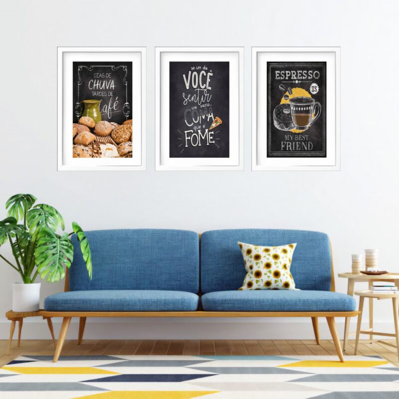 Kit 3 Quadros Grandes Cozinha Café 60x48cm - Image 2