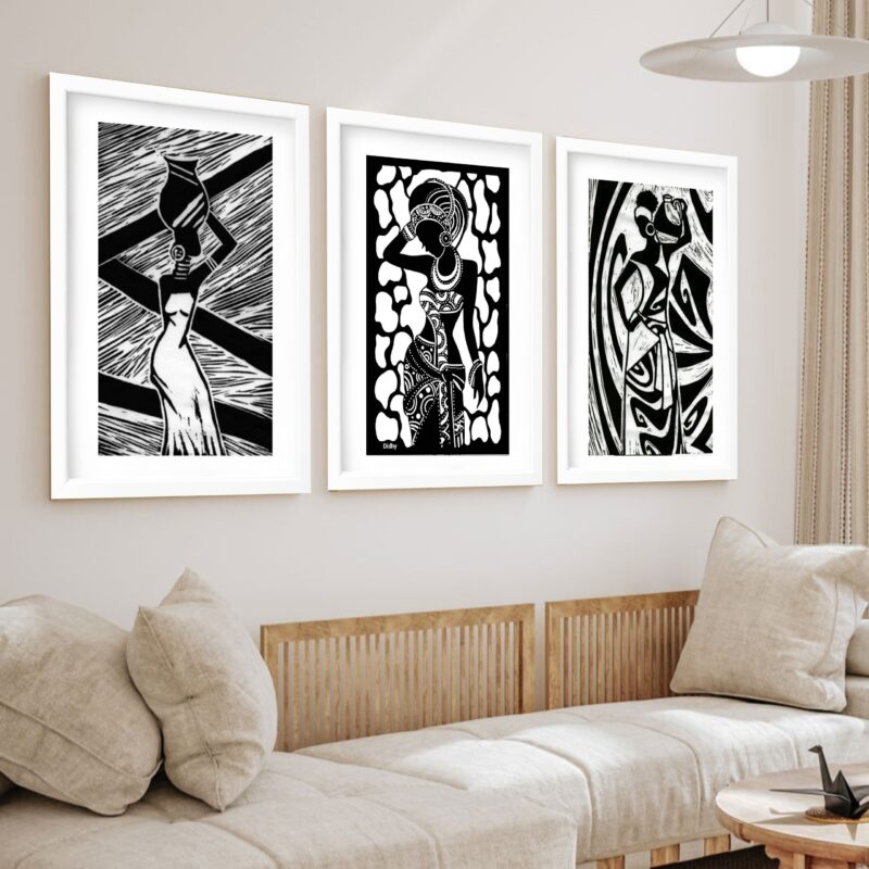 Kit 3 Quadros Grandes Afro 60x48cm - Image 2