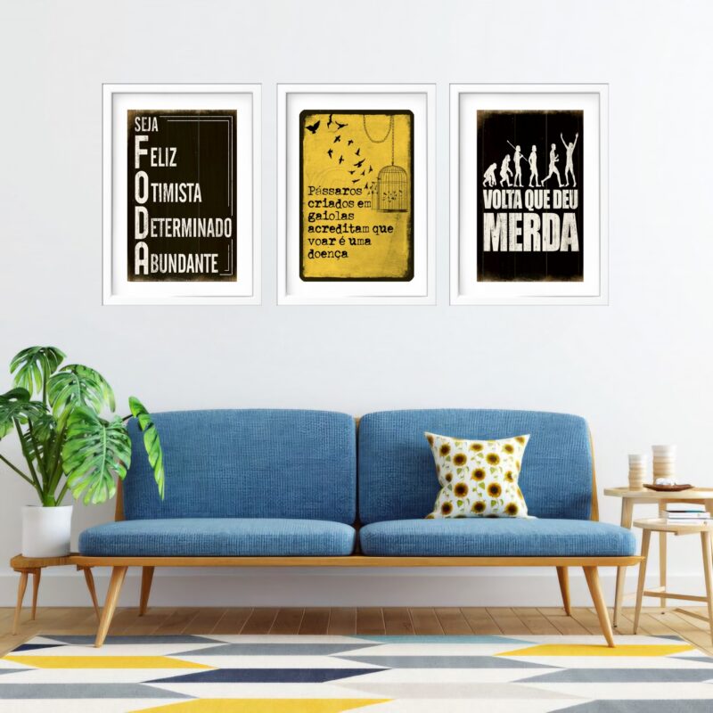 Kit 3 Quadros Grandes Duas Personalidades 60x48cm - Image 2