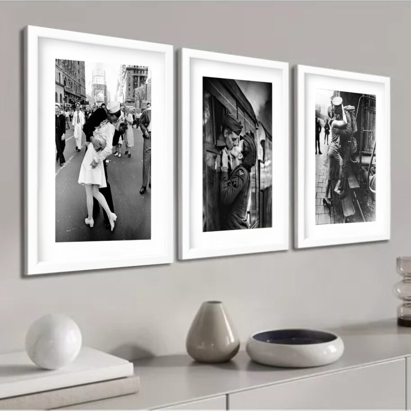Kit 3 Quadros Grandes Fotografia O Beijo 60x48cm - Image 2