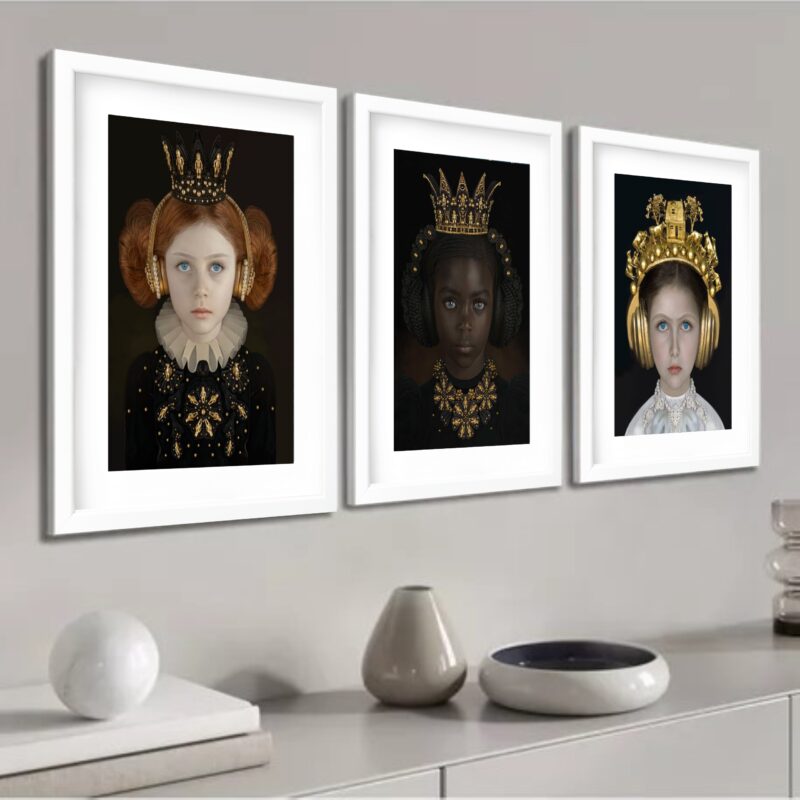 Kit 3 Quadros Grandes Garotinhas 60x48cm - Image 2