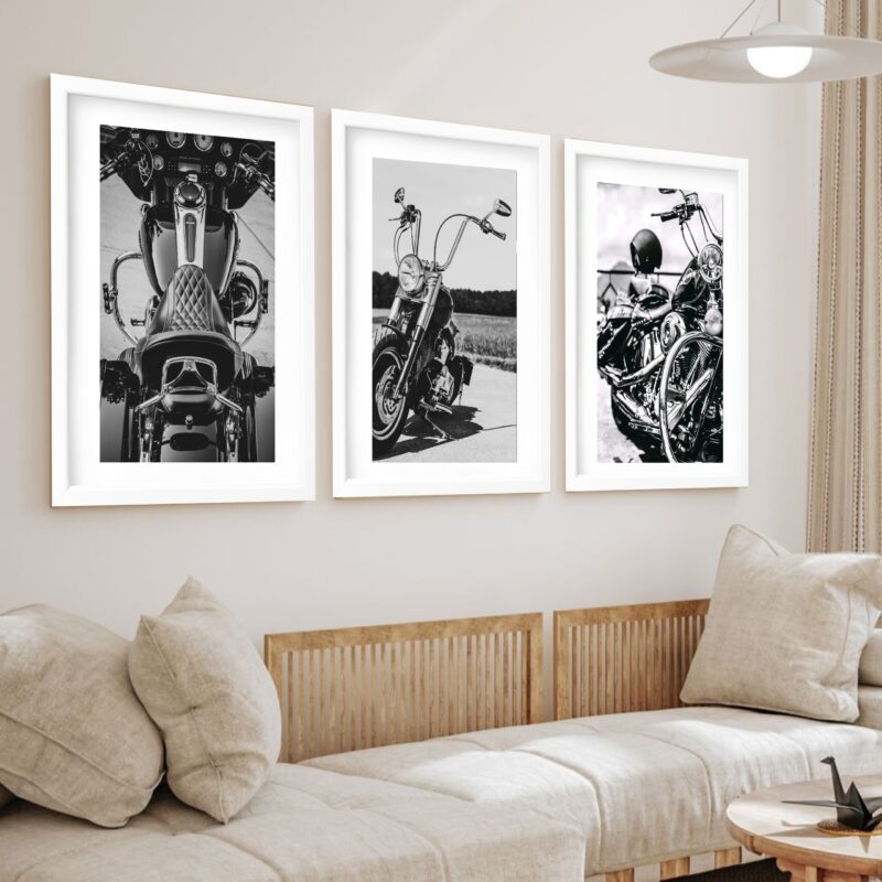 Kit 3 Quadros Grandes Harley Davidson 60x48cm - Image 2