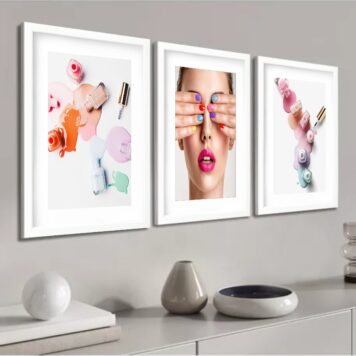 Kit 3 Quadros Grandes Polish Nail 60x48cm - Image 2