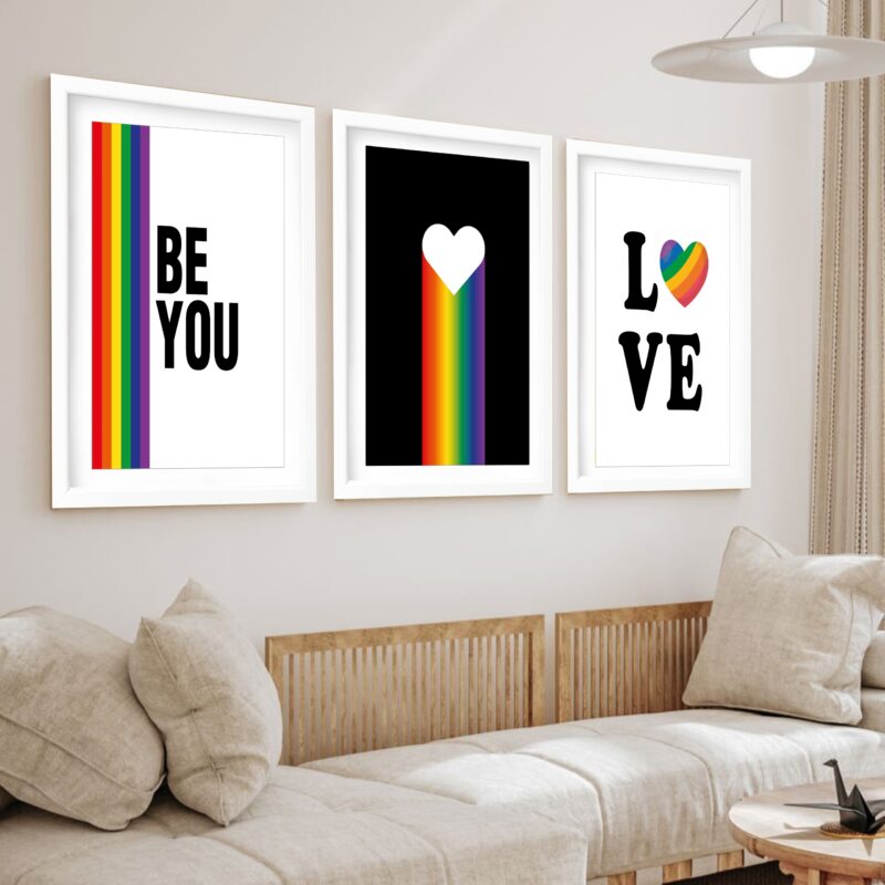 Kit 3 Quadros Grandes Pride Be You 60x48cm - Image 2