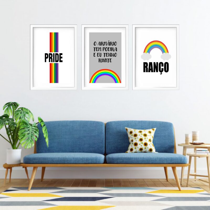 Kit 3 Quadros Grandes Pride Rainbow 60x48cm - Image 2