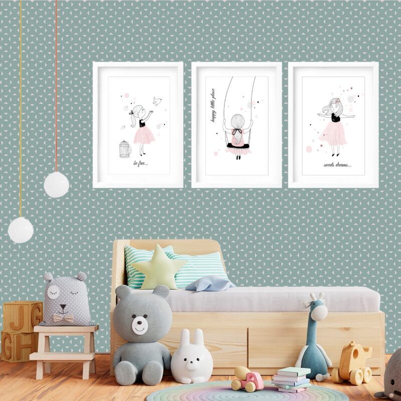 Kit 3 Quadros Grandes Infantil Happy Little Place 60x48cm - Image 2