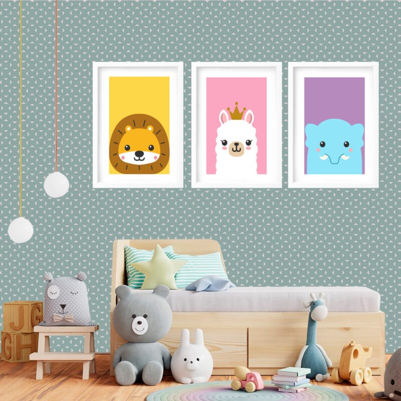 Kit 3 Quadros Grandes Quarto Infantil Filhotes 60x48cm - Image 2
