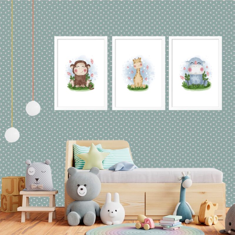 Kit 3 Quadros Grandes Quarto Infantil Filhotinhos I 60x48cm - Image 2