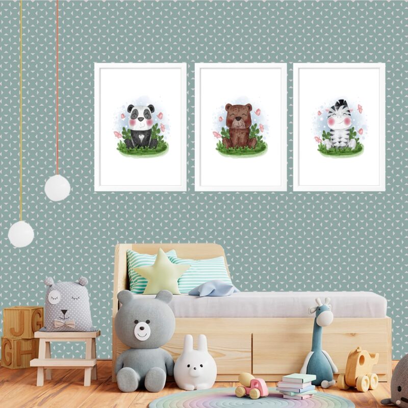 Kit 3 Quadros Grandes Quarto Infantil Filhotinhos 60x48cm - Image 2