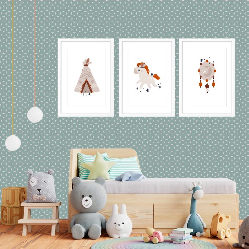 Kit 3 Quadros Grandes Quarto Infantil Indígena 60x48cm - Image 2