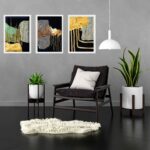 Kit 3 Quadros Modernos Abstratos Contemporâneos