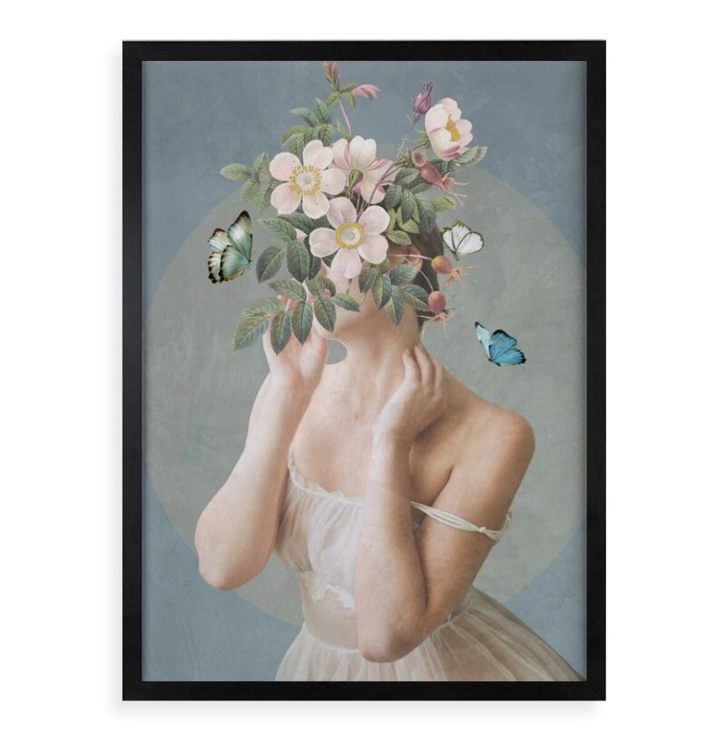Quadro Decorativo Mulher Flores - Desabroche