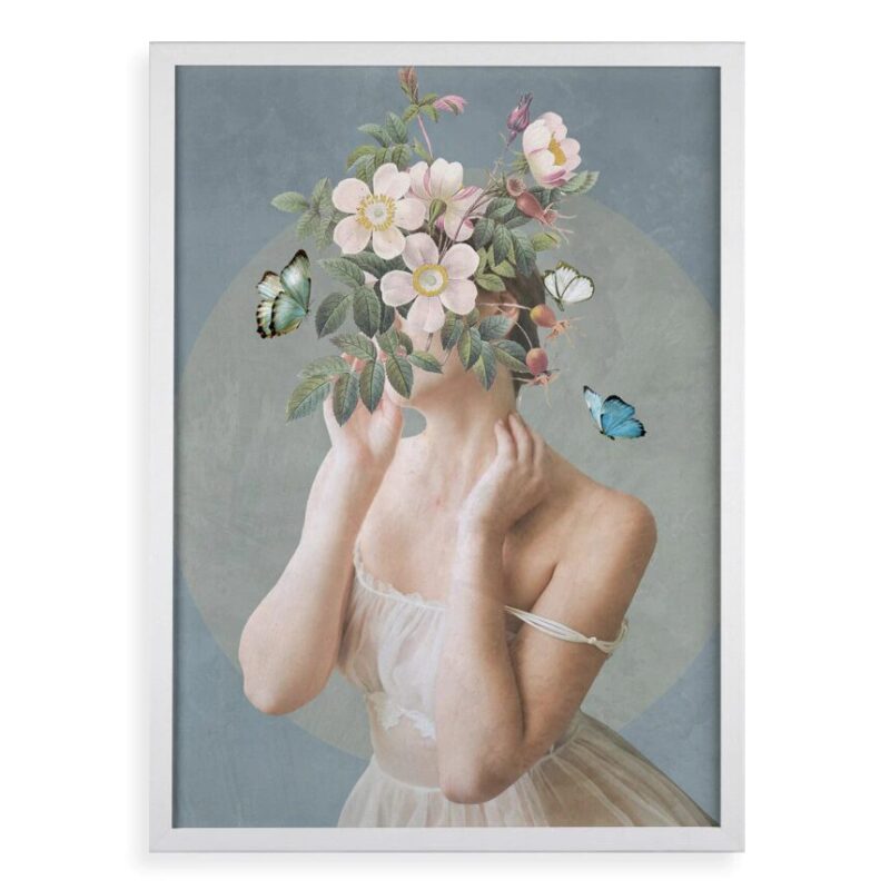 Quadro Decorativo Mulher Flores - Desabroche