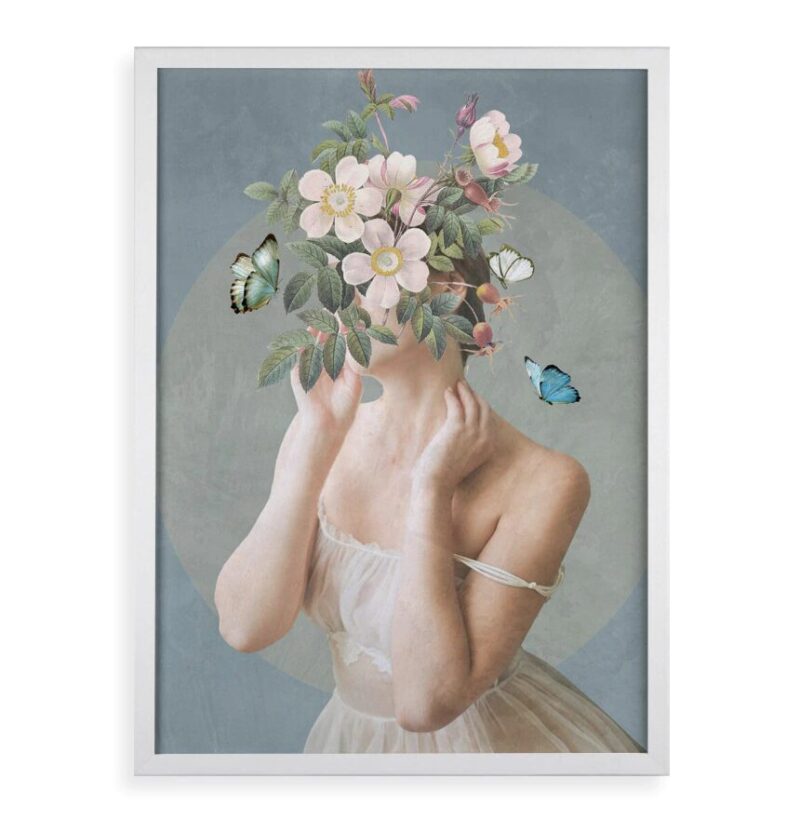 Quadro Decorativo Mulher Flores - Desabroche