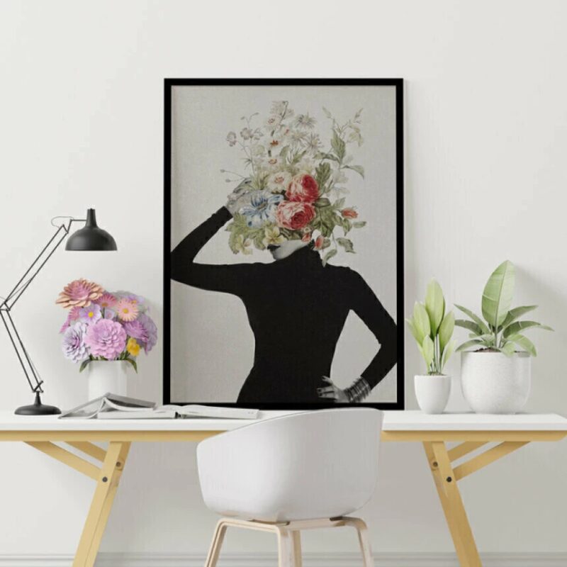 Quadro Dona Flor - Colagem Feminina Floral