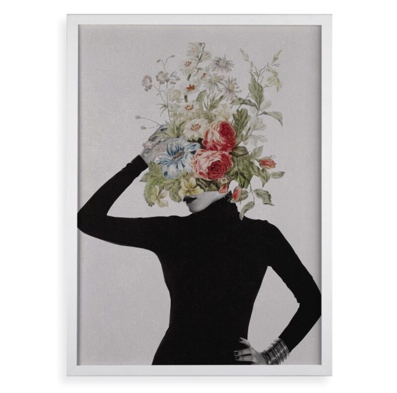Quadro Dona Flor - Colagem Feminina Floral
