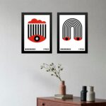 Kit 2 Quadros Bauhaus Olhos - Nuvem Arco-íris