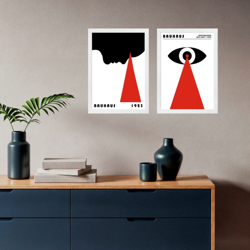 Kit 2 Quadros Bauhaus Olhos - Visão