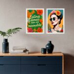 Kit 2 Quadros Decorativos Frida Latina