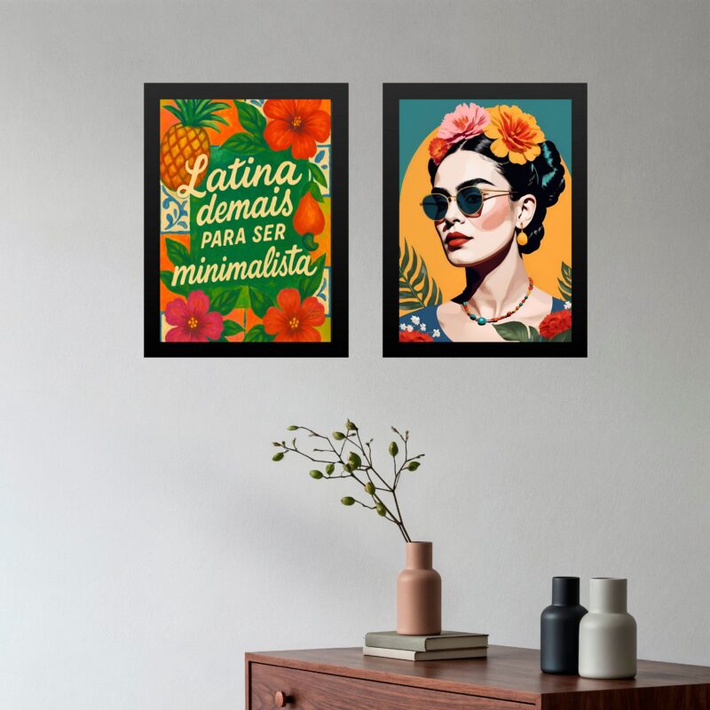 Kit 2 Quadros Decorativos Frida Latina