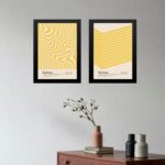 Kit 2 Quadros Minimalistas Bauhaus - Amarelo