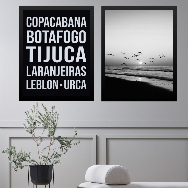 Kit 2 Quadros Rio de Janeiro – Bairros Zona Sul
