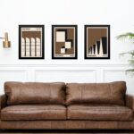 Kit 3 Quadros Artes Bauhaus Marrom Arquitetura