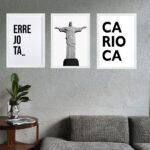 Kit 3 Quadros Rio De Janeiro Cristo - ERREJOTA